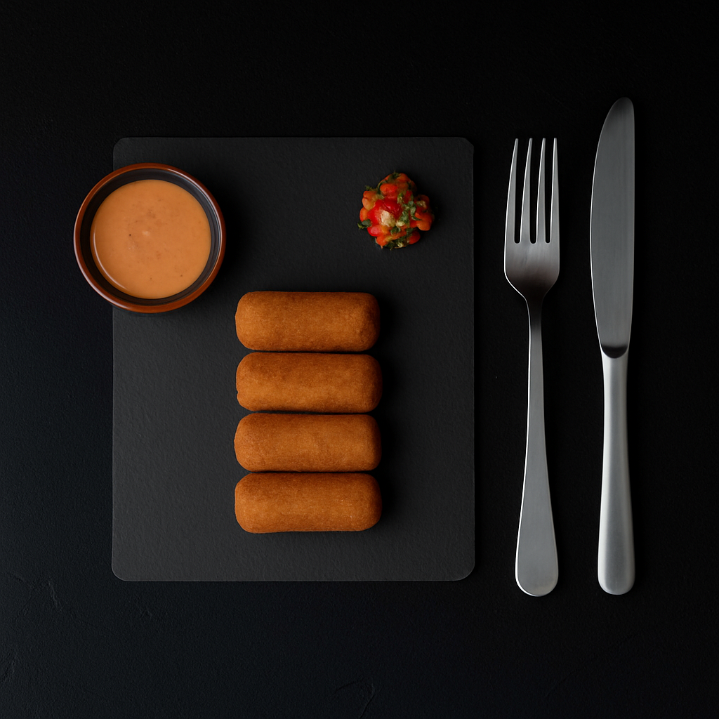 Croquetas with dipping sauce from Lago Cafe